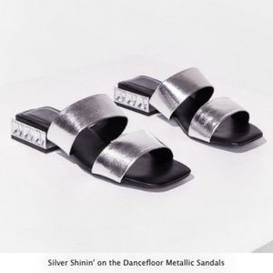 Nasty Gal Silver Metallic Gem Sandals